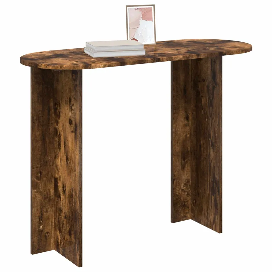 Table console Chêne fumé 100 x 39,5 x 75 cm Bois d'ingénierie - 3