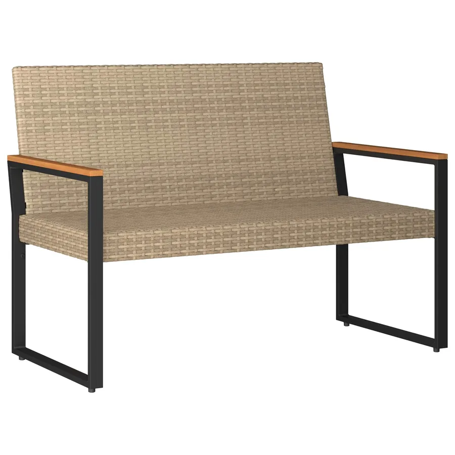 Banc extérieur Beige et blanc crème 107 x 61 x 80 cm polyrotin - 4