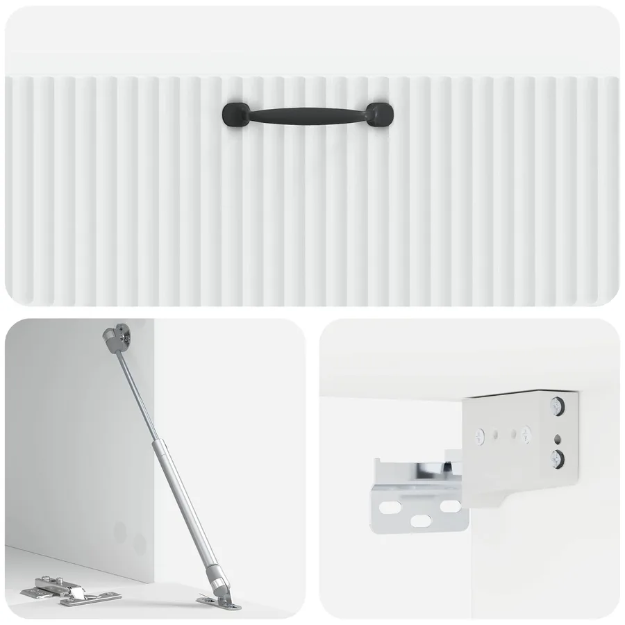 Meuble TV mural Blanc 98 x 41 x 30 cm Bois d'ingénierie - 9