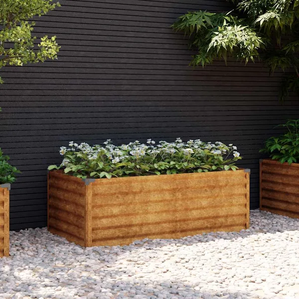Jardinière surélevée 100x50x36 cm Acier Corten