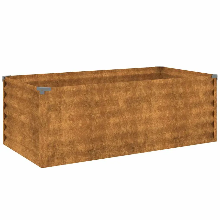 Jardinière surélevée 100x50x36 cm Acier Corten - 2