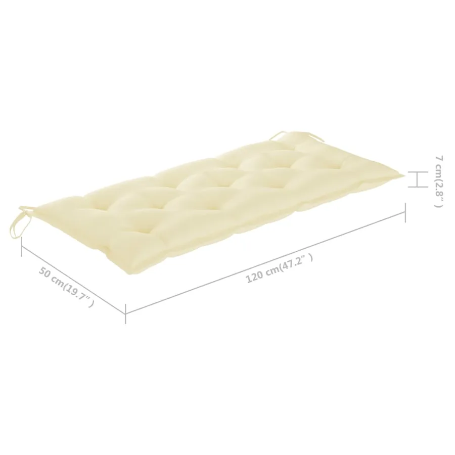 Banc de jardin pliable avec coussin 118 cm Bambou - 10