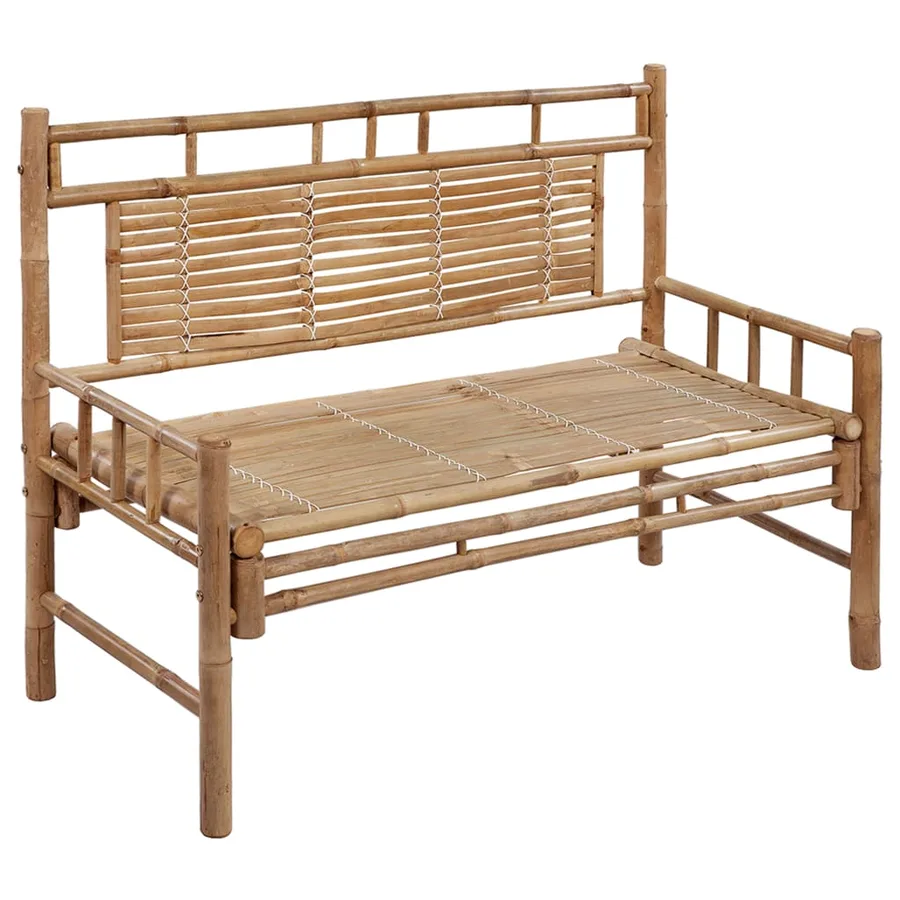 Banc de jardin avec coussin 120 cm Bambou - 2