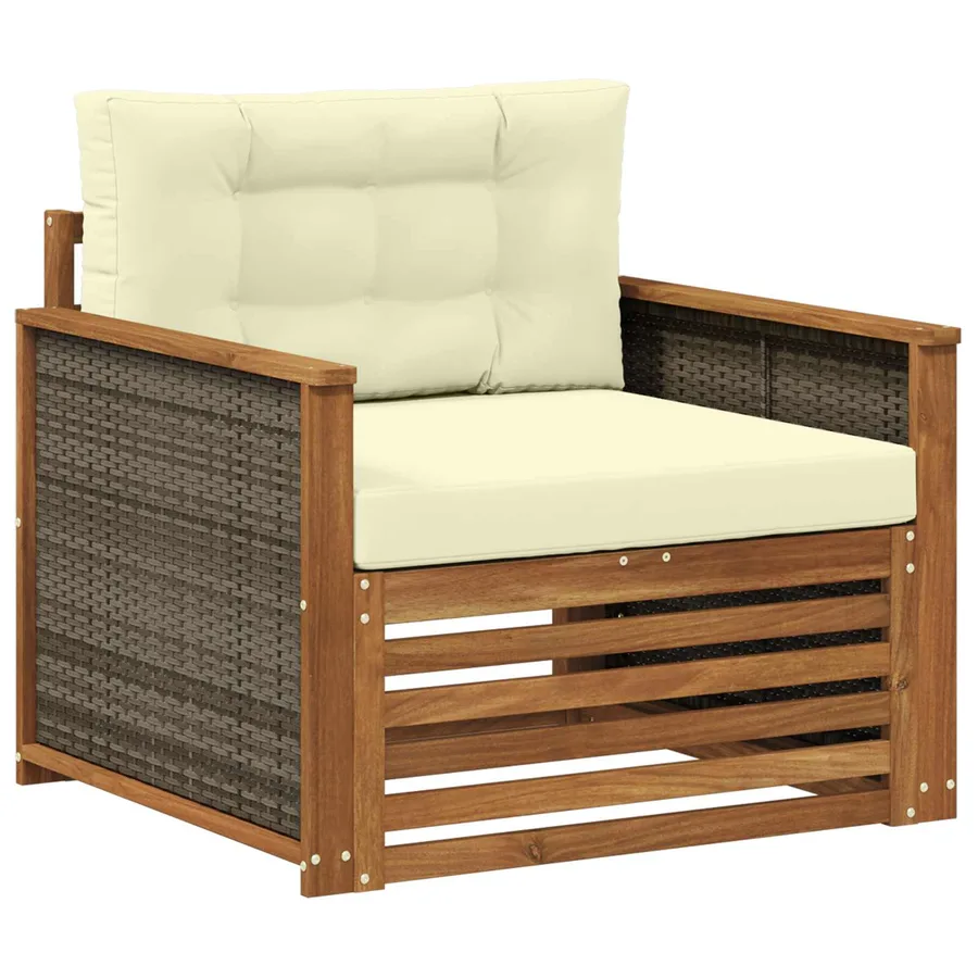 Sofa de milieu extérieur Bois d'Acacia Massif Naturel - 2