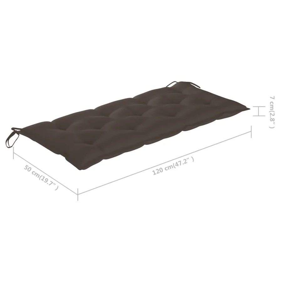 Banc de jardin pliable avec coussin 118 cm Bambou - 10