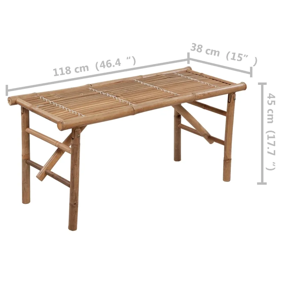 Banc de jardin pliable avec coussin 118 cm Bambou - 8