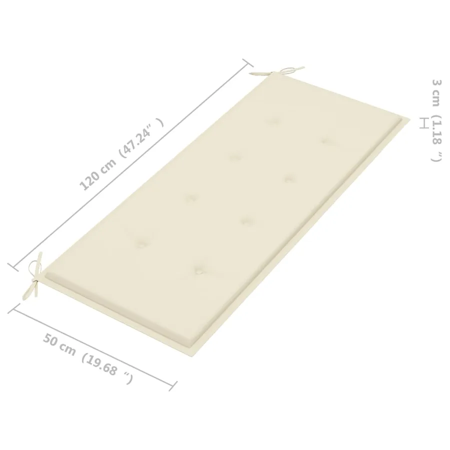 Banc de jardin pliable avec coussin 118 cm Bambou - 9