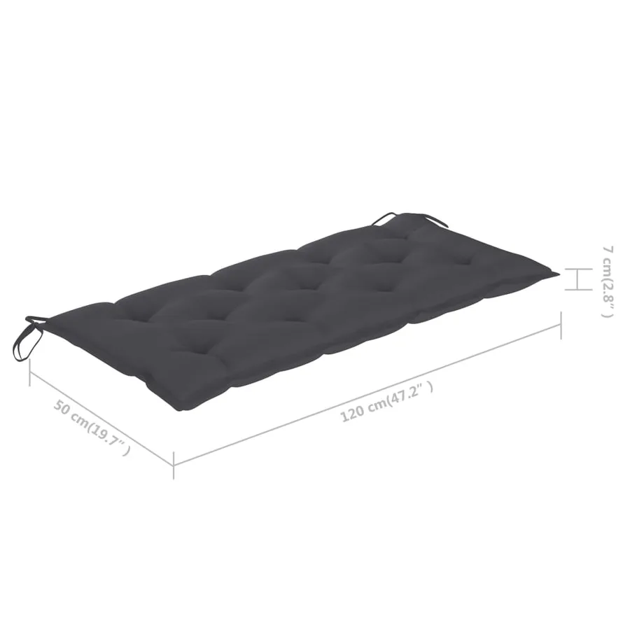 Banc de jardin pliable avec coussin 118 cm Bambou - 10