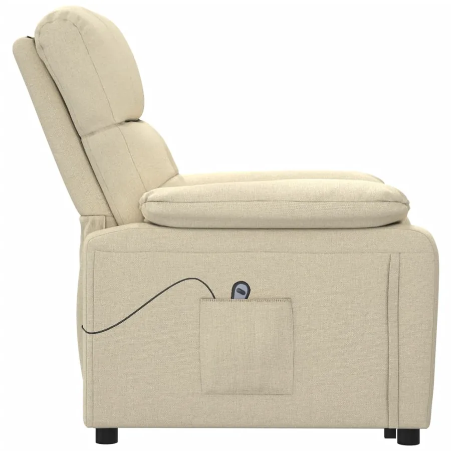 Fauteuil inclinable électrique Crème Tissu - 5