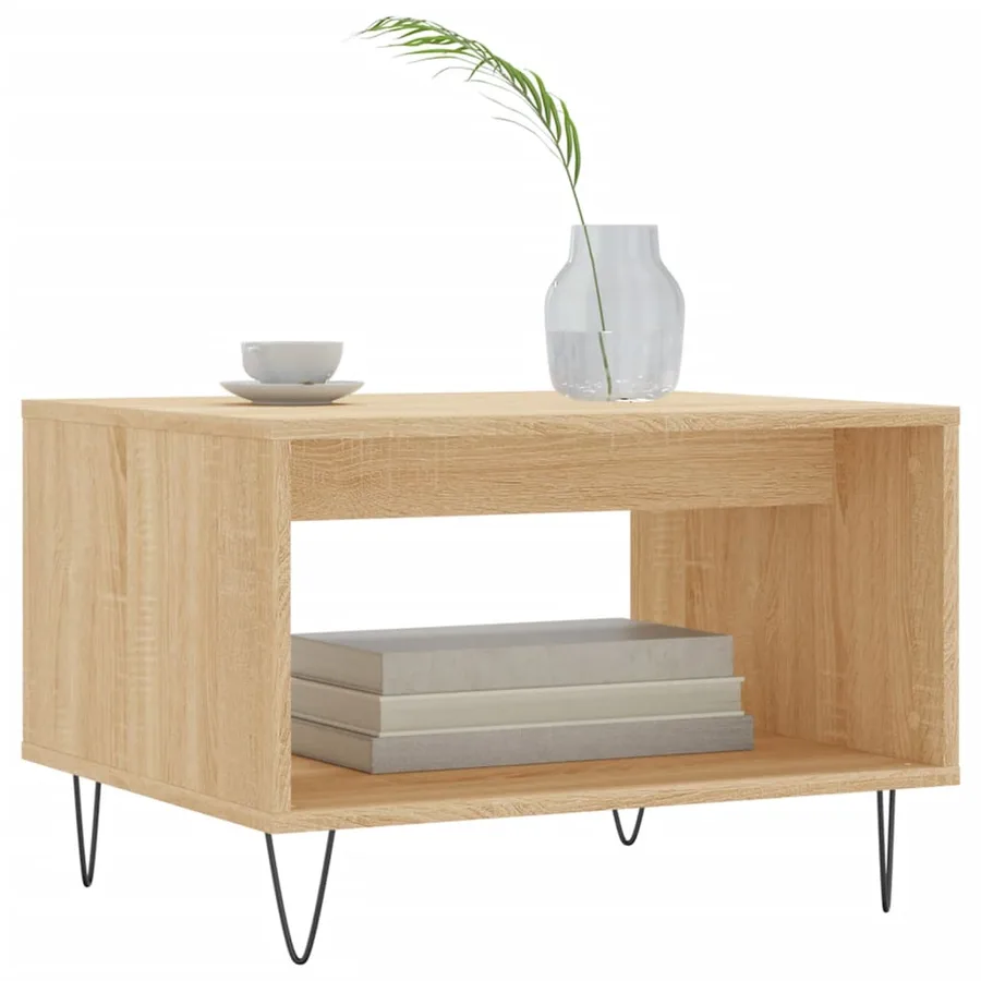 Table basse chêne sonoma 60x50x40 cm bois d'ingénierie - 3