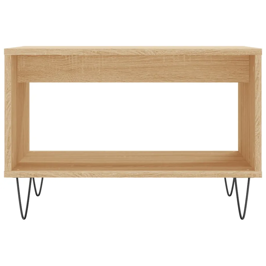 Table basse chêne sonoma 60x50x40 cm bois d'ingénierie - 4