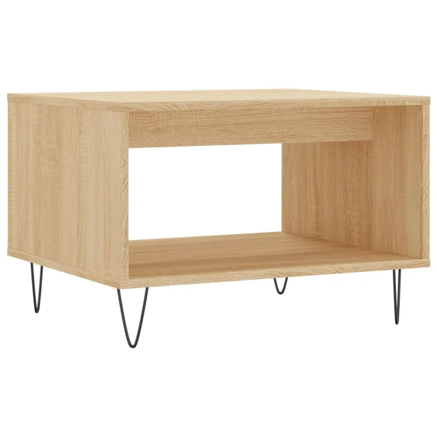 Table basse chêne sonoma 60x50x40 cm bois d'ingénierie - 6