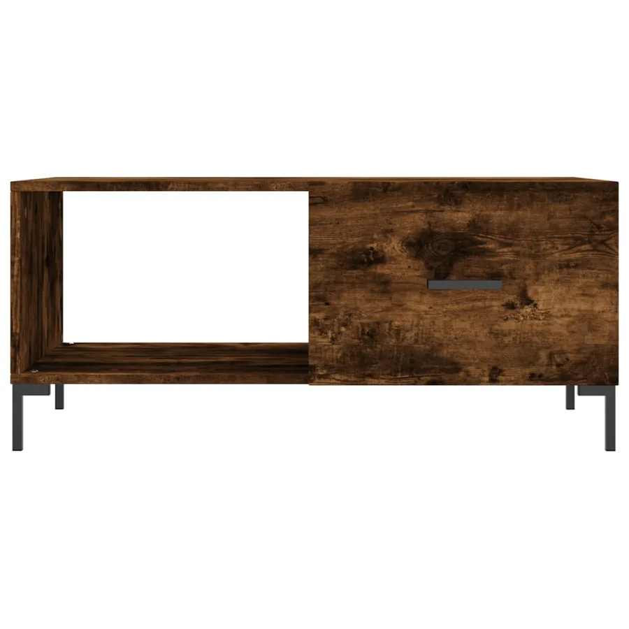 Table basse chêne fumé 90x50x40 cm bois d'ingénierie - 5