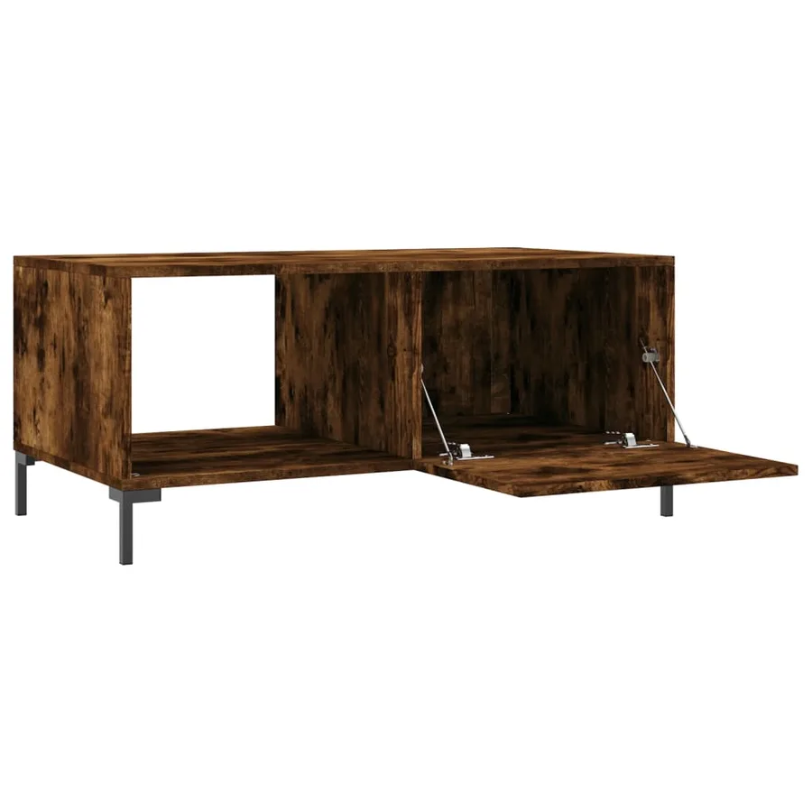 Table basse chêne fumé 90x50x40 cm bois d'ingénierie - 6