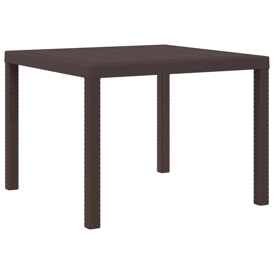 Ensemble de salle à manger pour jardin 3 pcs Marron et crème PP - 5