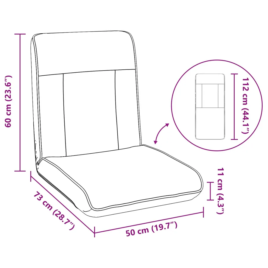 Fauteuil de sol ajustable Bordeaux Simili cuir - 11