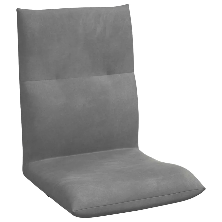 Fauteuil de sol ajustable Gris foncé Velours - 2