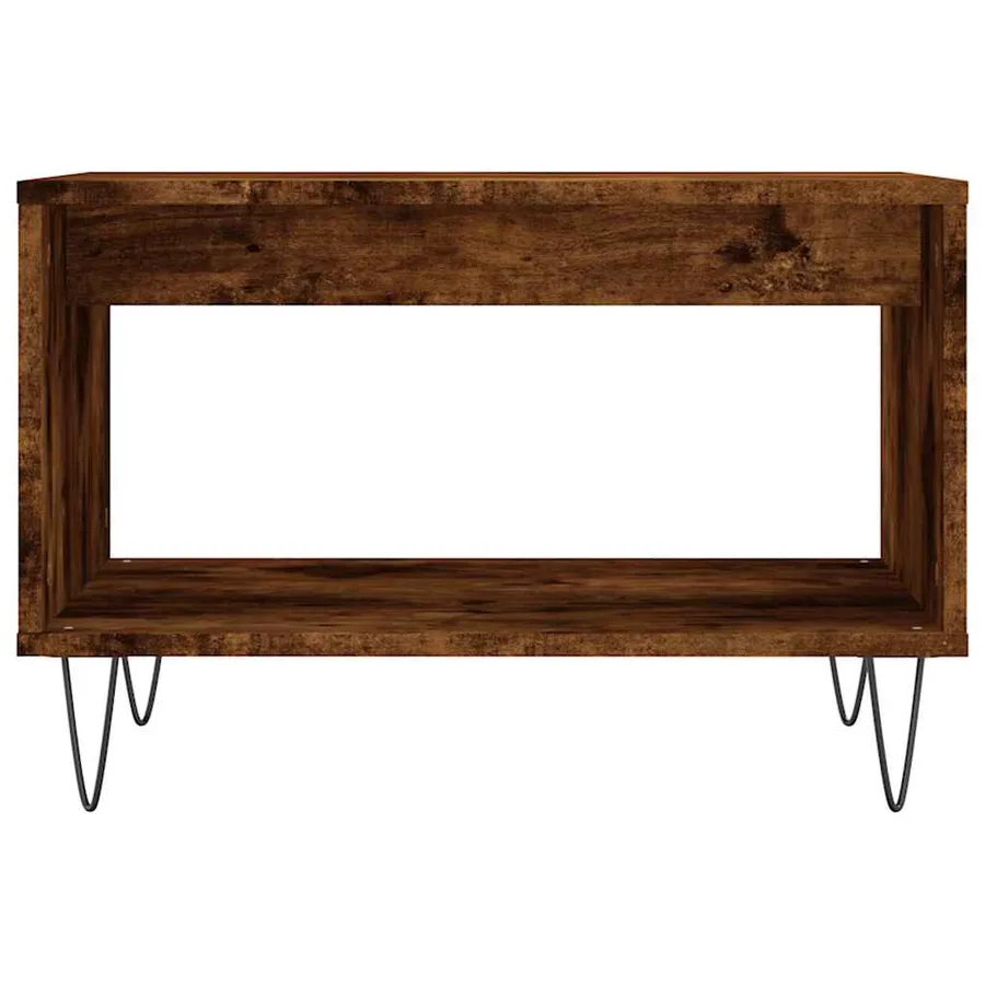 Table basse chêne fumé 60x50x40 cm bois d'ingénierie - 4