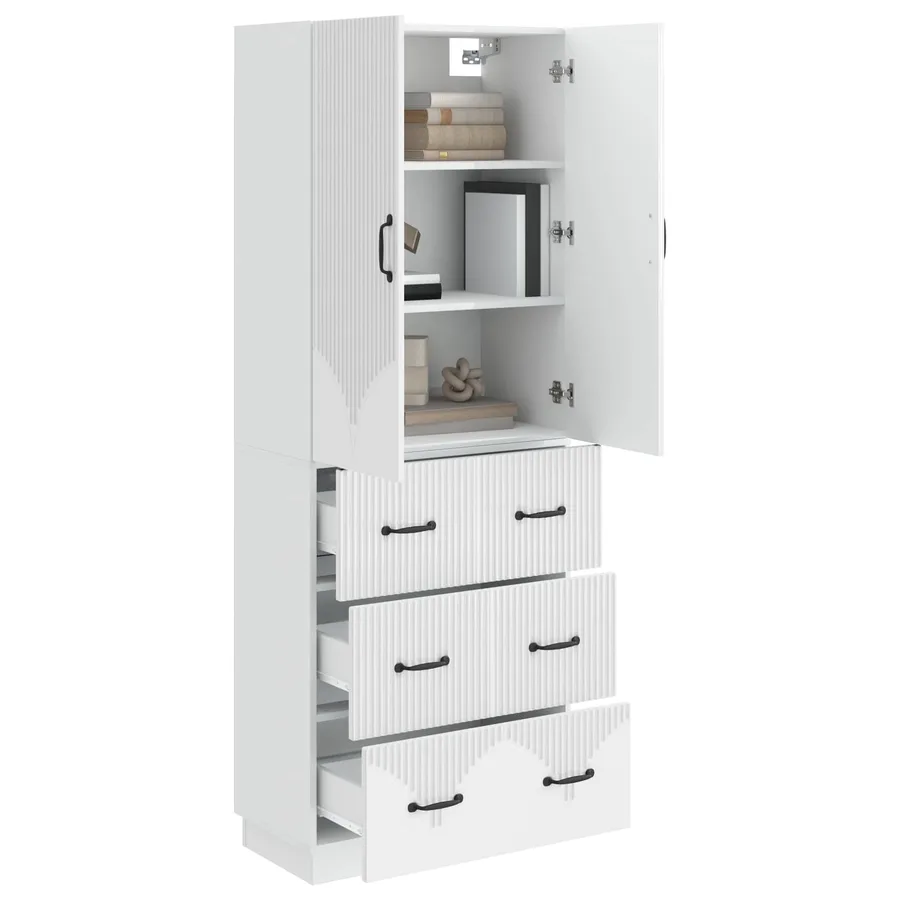 Ensemble de Meubles 2 pcs Blanc brillant 66 x 34,5 x 87 cm - 3