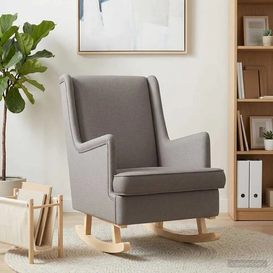 Chaise à bascule Taupe 62 x 80 x 85 cm tissu