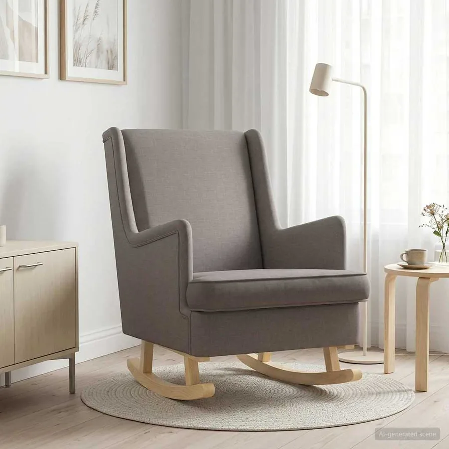 Chaise à bascule Taupe 62 x 80 x 85 cm tissu - 3