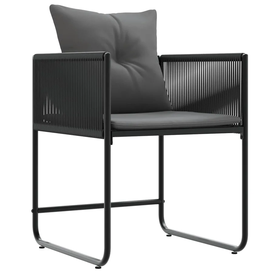 Ensemble de salle à manger pour jardin 5 pcs Noir et anthracite - 4