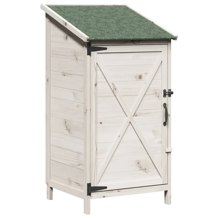 Abri de jardin Blanc 59,5 x 56 x 113,5 cm Bois de Sapin Massif - 2