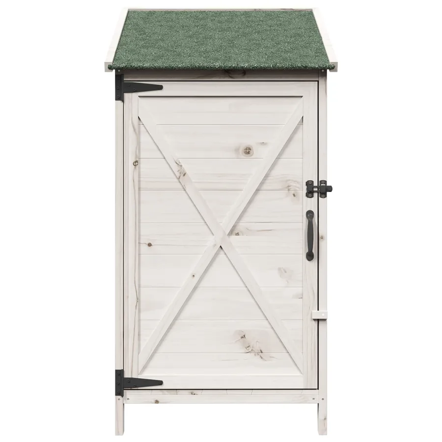 Abri de jardin Blanc 59,5 x 56 x 113,5 cm Bois de Sapin Massif - 5