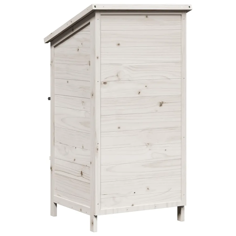 Abri de jardin Blanc 59,5 x 56 x 113,5 cm Bois de Sapin Massif - 7