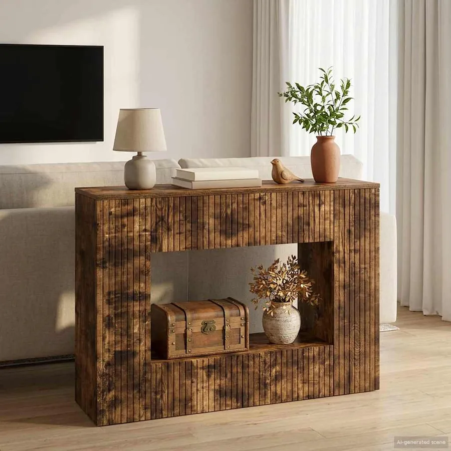 Table console Chêne Fumé 101 x 29 x 74 cm Bois d’ingénierie