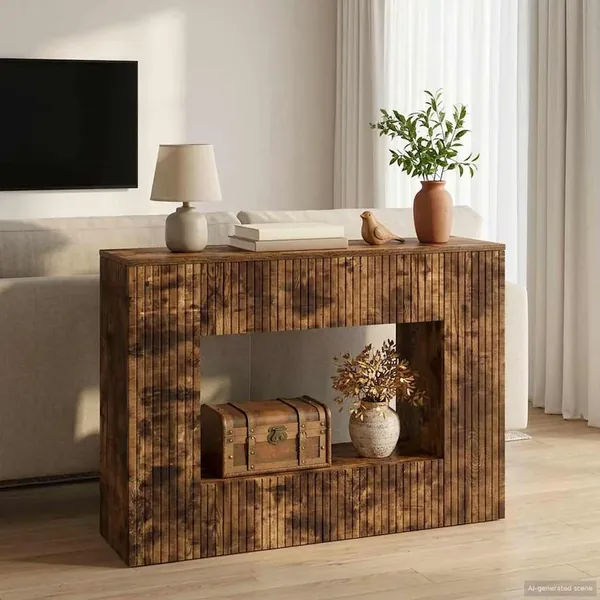 Table console Chêne Fumé 101 x 29 x 74 cm Bois d’ingénierie