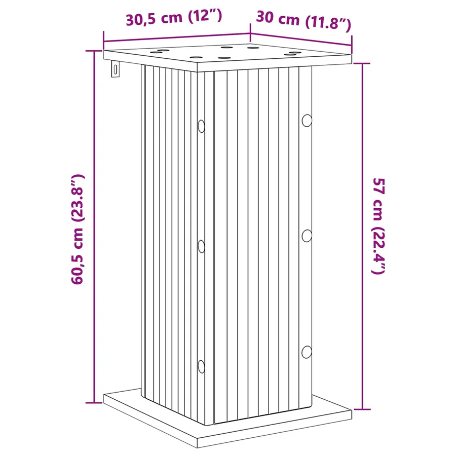 Support de Plante Chêne Sonoma 30,5 x 30 x 60,5 cm - 9