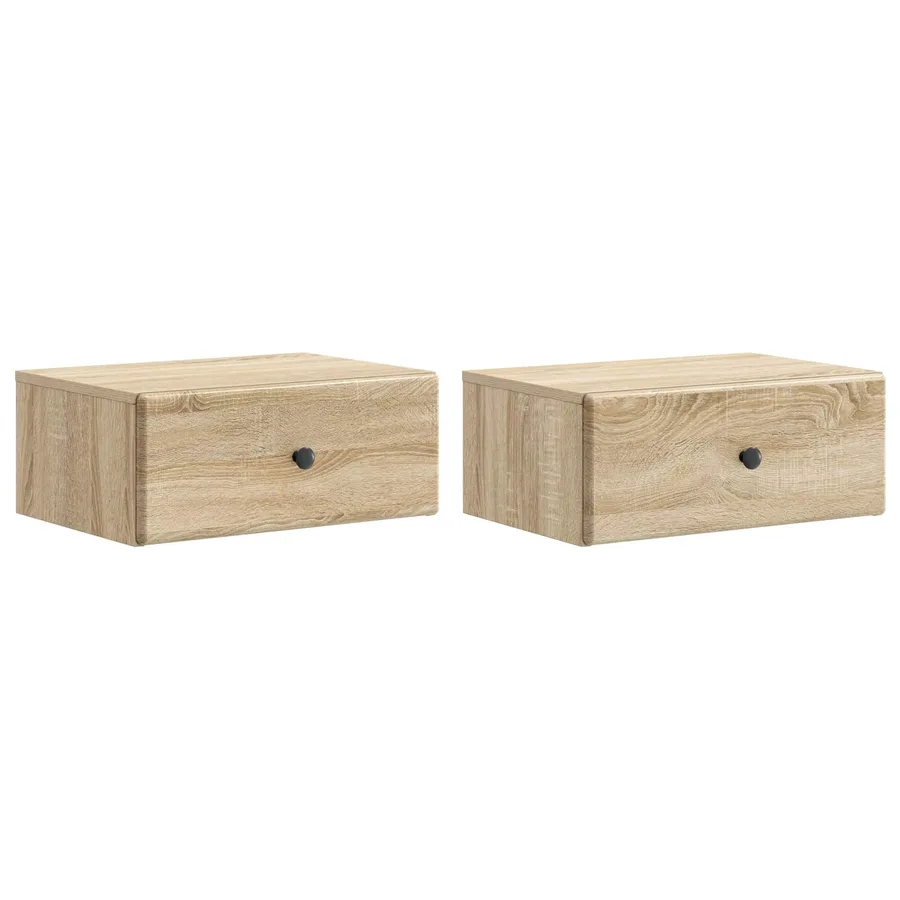 Cabinet de chevet mural 2 pcs Chêne Sonoma 49 x 34,5 x 20 cm - 2
