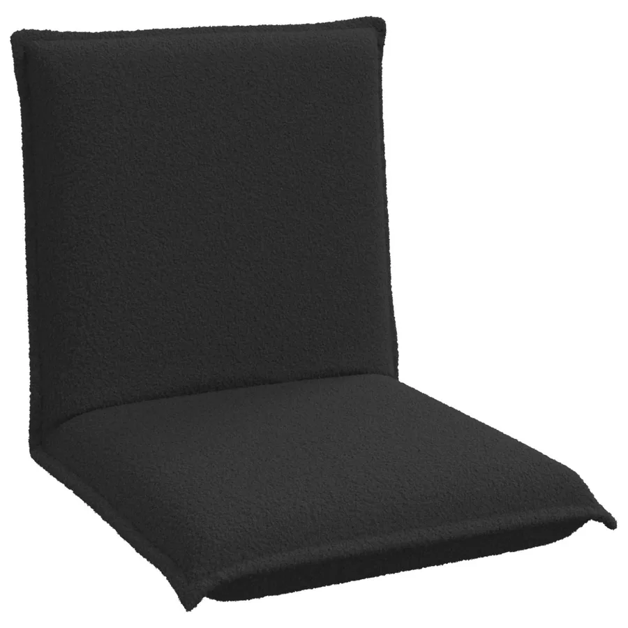 Fauteuil de sol ajustable Noir Tissu en laine de mouton - 2