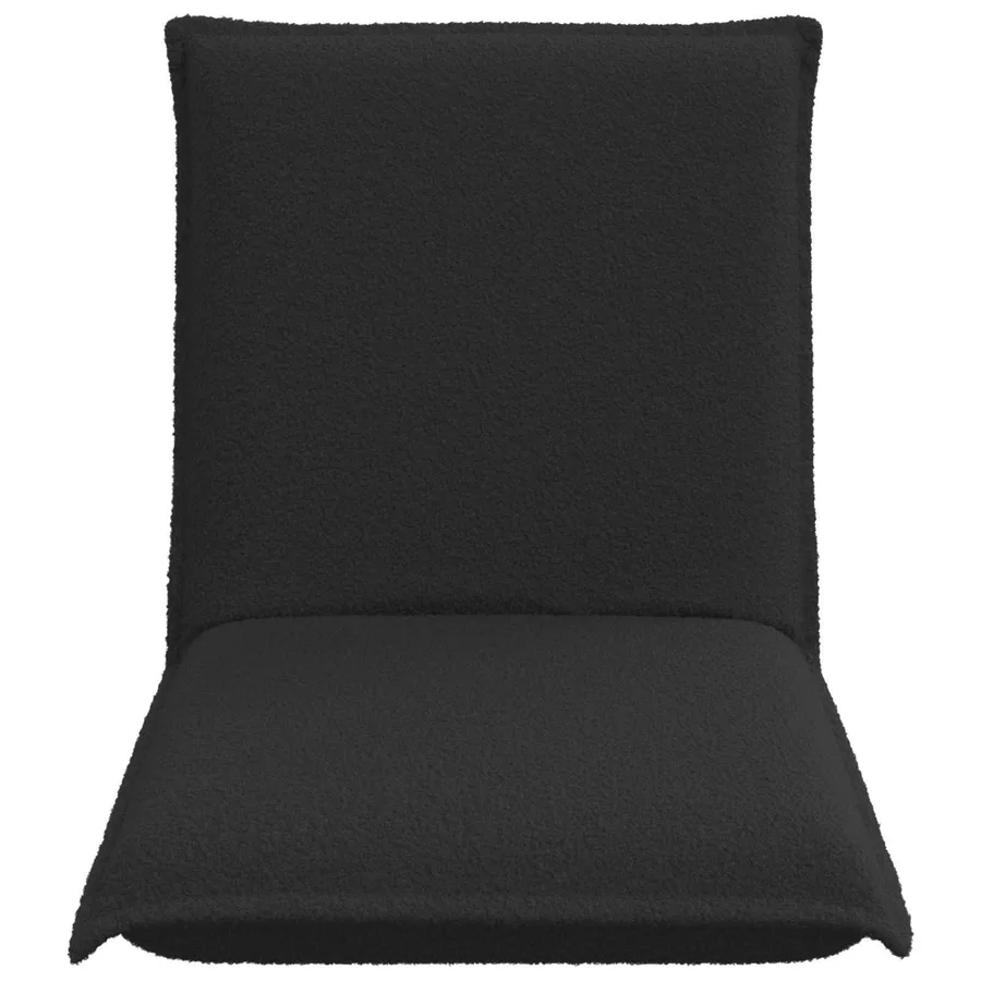 Fauteuil de sol ajustable Noir Tissu en laine de mouton - 4