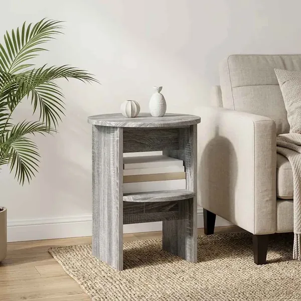 Meuble d'appoint Gris Sonoma Ø40 x 50 cm Bois d’ingénierie