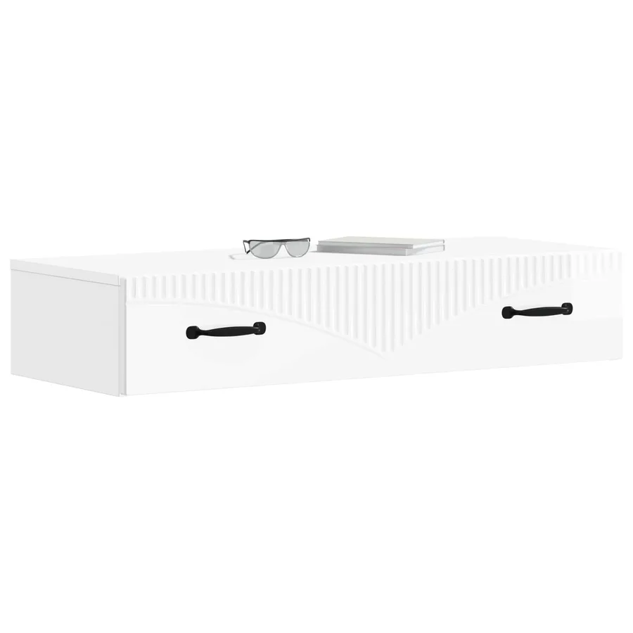 Table d'appoint murale Blanc brillant 87,5 x 34,5 x 17 cm - 3