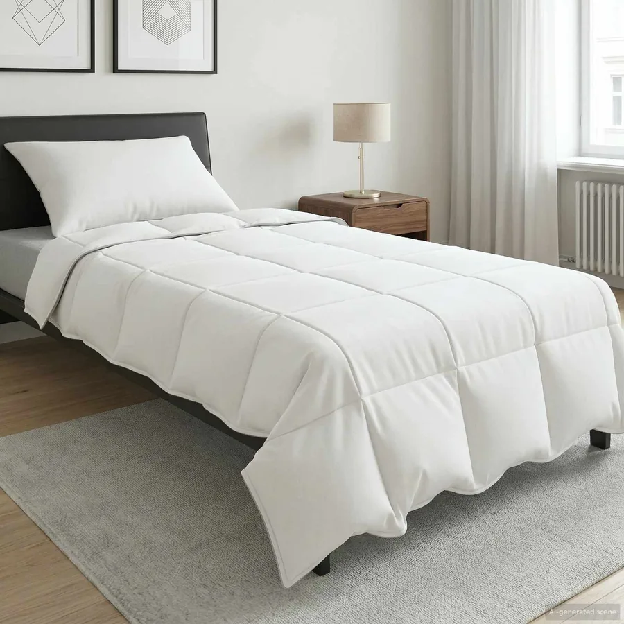 Couette d'été Blanc 155 x 200 cm Bambou