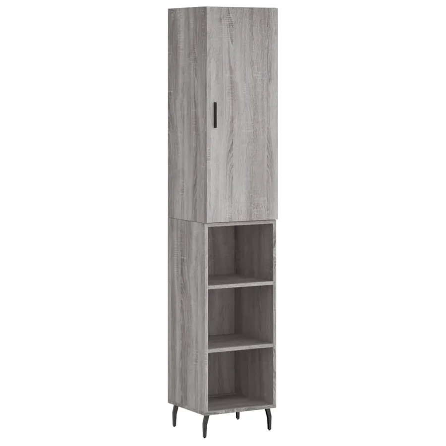 Buffet haut Sonoma gris 34,5x34x180 cm Bois d'ingénierie - 2