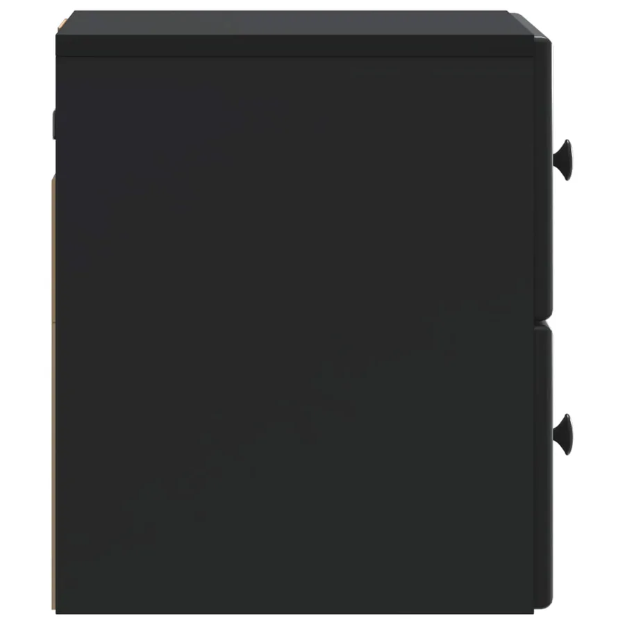 Cabinet de chevet mural avec tiroir Noir 34,5 x 33 x 40 cm - 6
