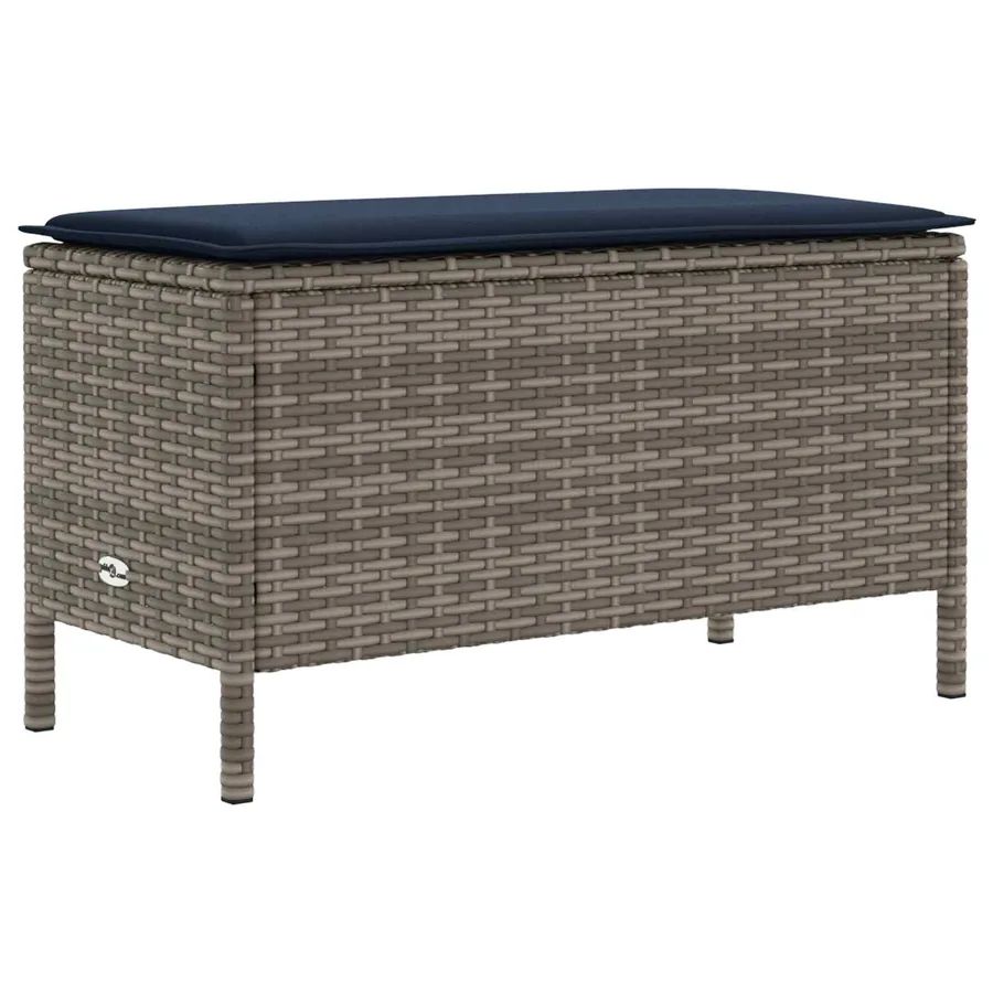 Ensembles de meubles 5 pcs Gris et bleu marine Rotin PE - 7