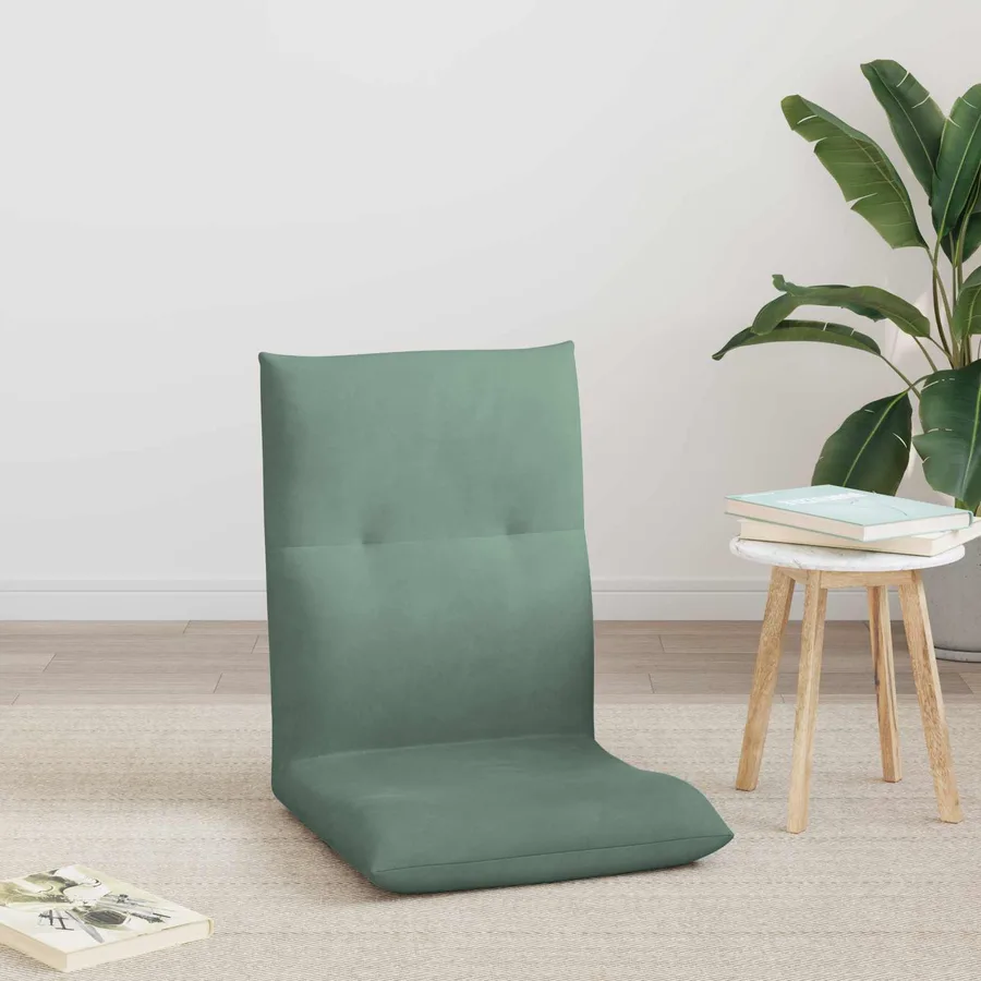 Fauteuil de sol ajustable Vert Mer Velours - 3