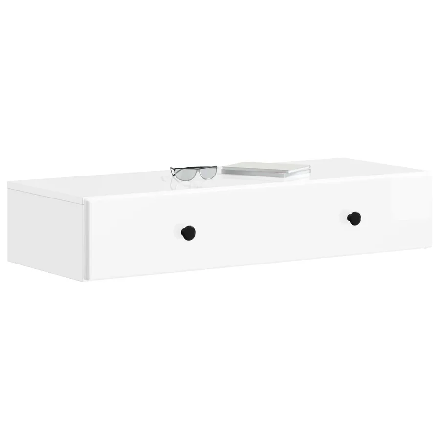 Table d'appoint murale Blanc brillant 87,5 x 34,5 x 17 cm - 3