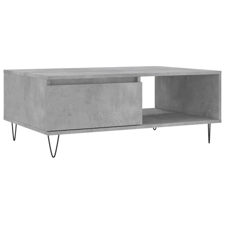 Table basse gris béton 90x60x35 cm bois d'ingénierie - 2