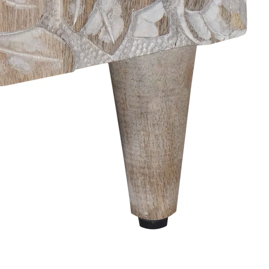 Buffet avec porte Blanc 90 x 33,5 x 75 cm Bois de mangue massif - 8
