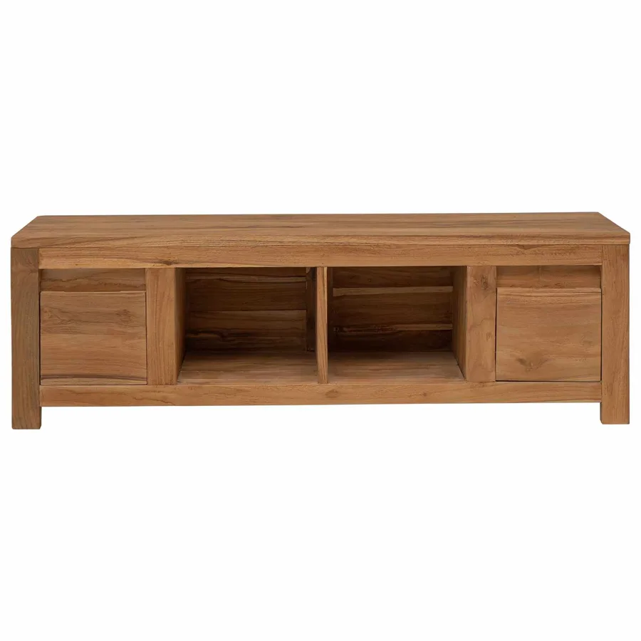 Meuble TV 110 x 30 x 35 cm Naturel Bois de teck massif - 3