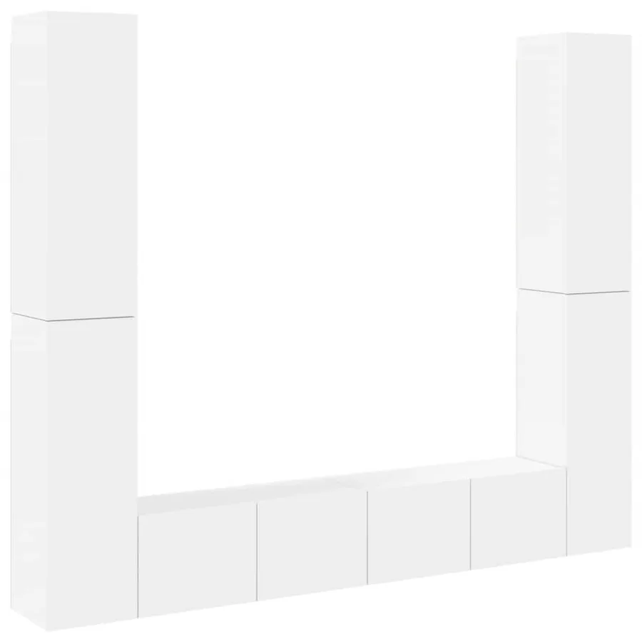 Ensemble de meubles TV 6 pcs Blanc Bois d'ingénierie - 2