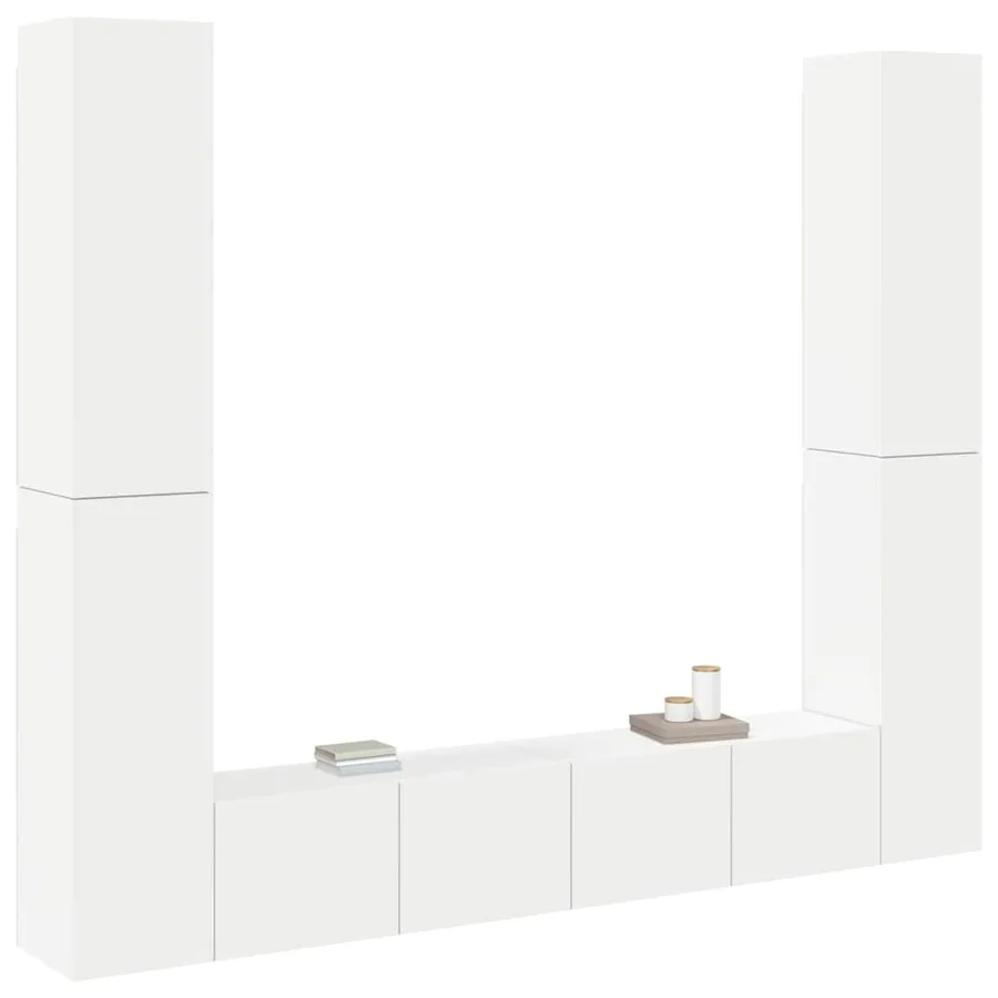 Ensemble de meubles TV 6 pcs Blanc Bois d'ingénierie - 3