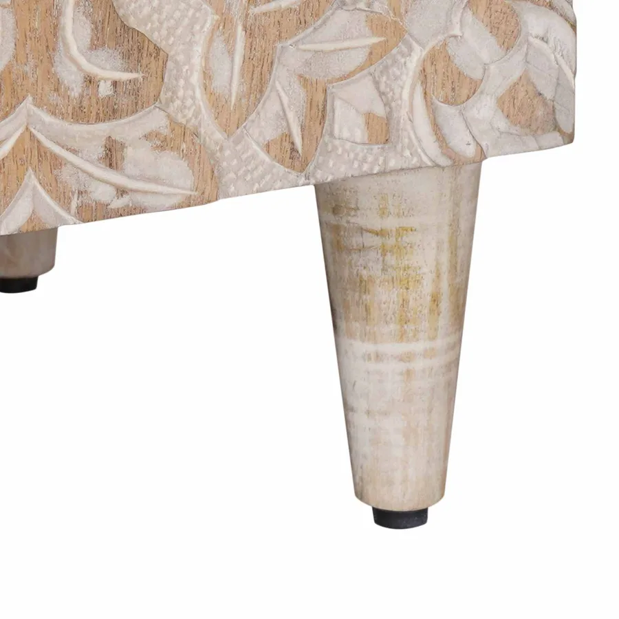 Meuble TV Blanc 105 x 33,5 x 46 cm Bois de mangue massif - 8