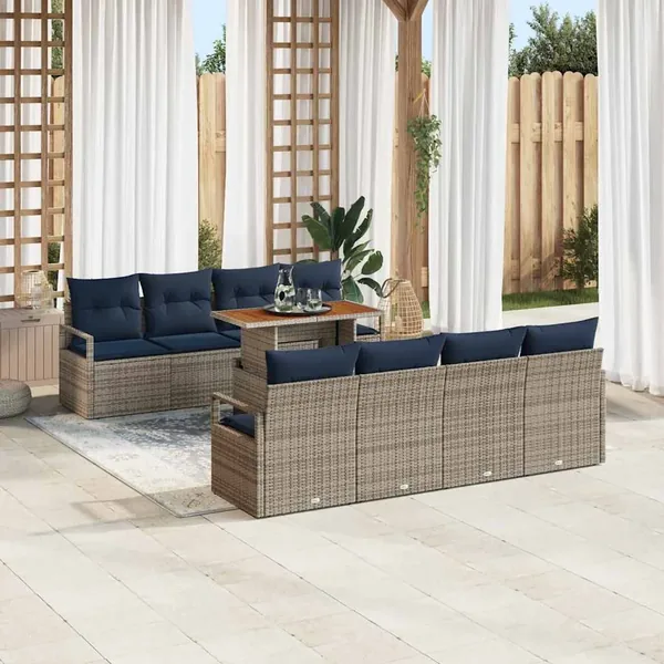 Ensemble de canapé de jardin 9 pc 8-Nombre de places